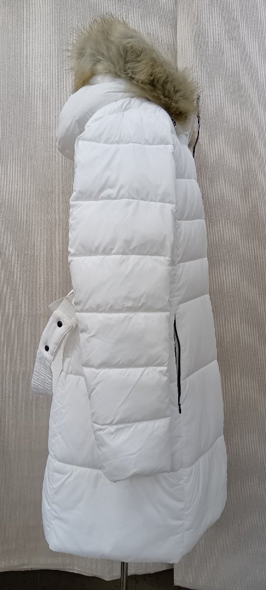 TOMMY HILFIGER トミーヒルフィガー ダウンジャケット コート ファー ベルト付き ホワイト L レディーズ_画像3
