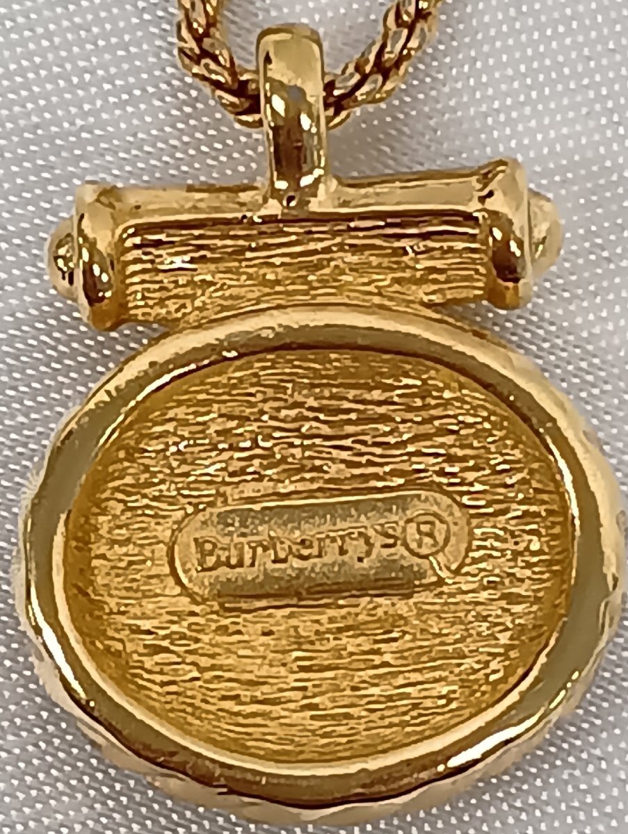 BURBERRY バーバリー ヴィンテージ ラインストーン ホースロゴ ネックレス_画像5