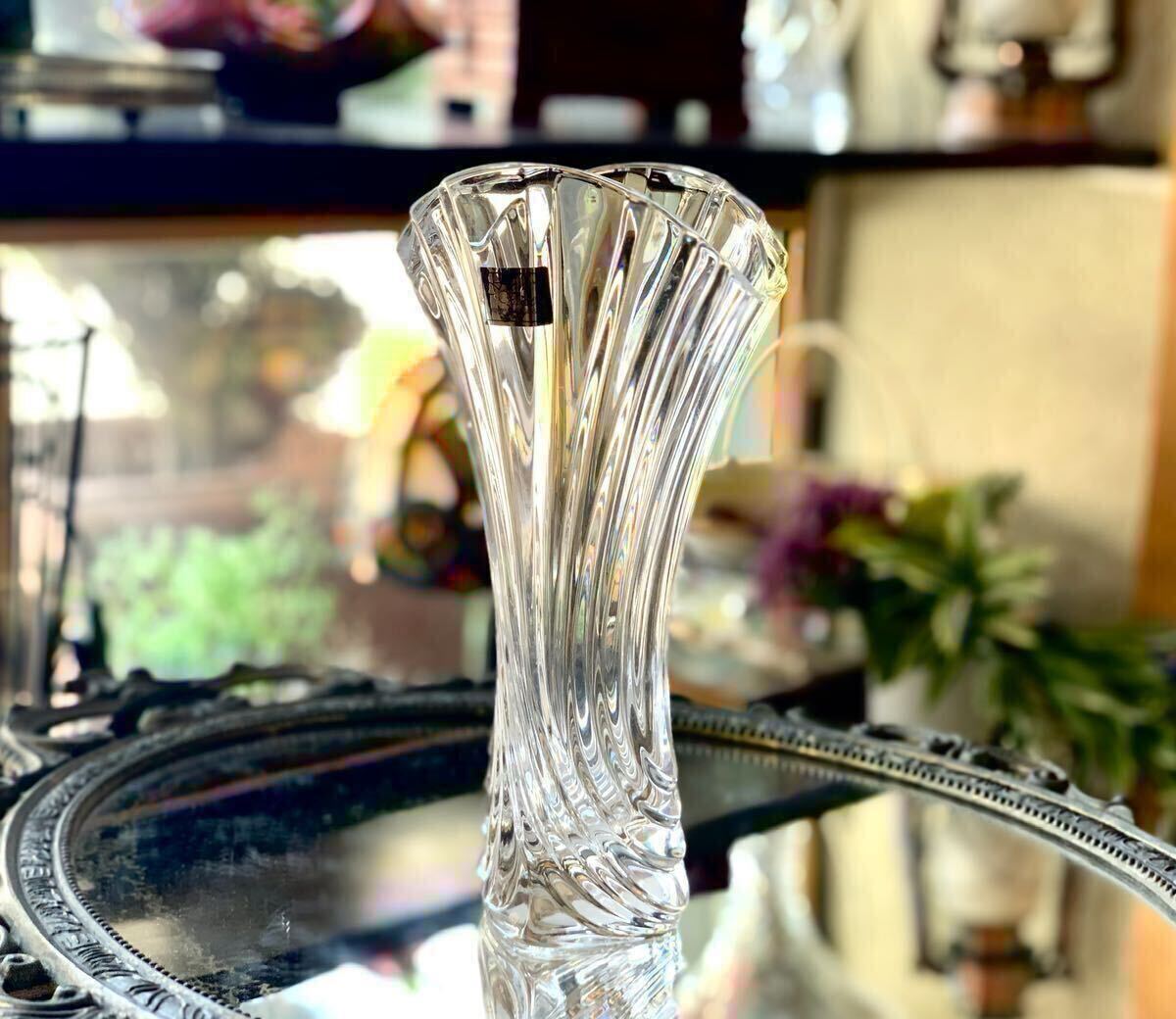 【未使用】 佐々木ガラス 花瓶 フラワーベース シェル型 ガラス製 花器 _画像2