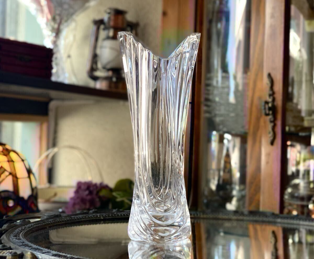 【未使用】 佐々木ガラス 花瓶 フラワーベース シェル型 ガラス製 花器 _画像5