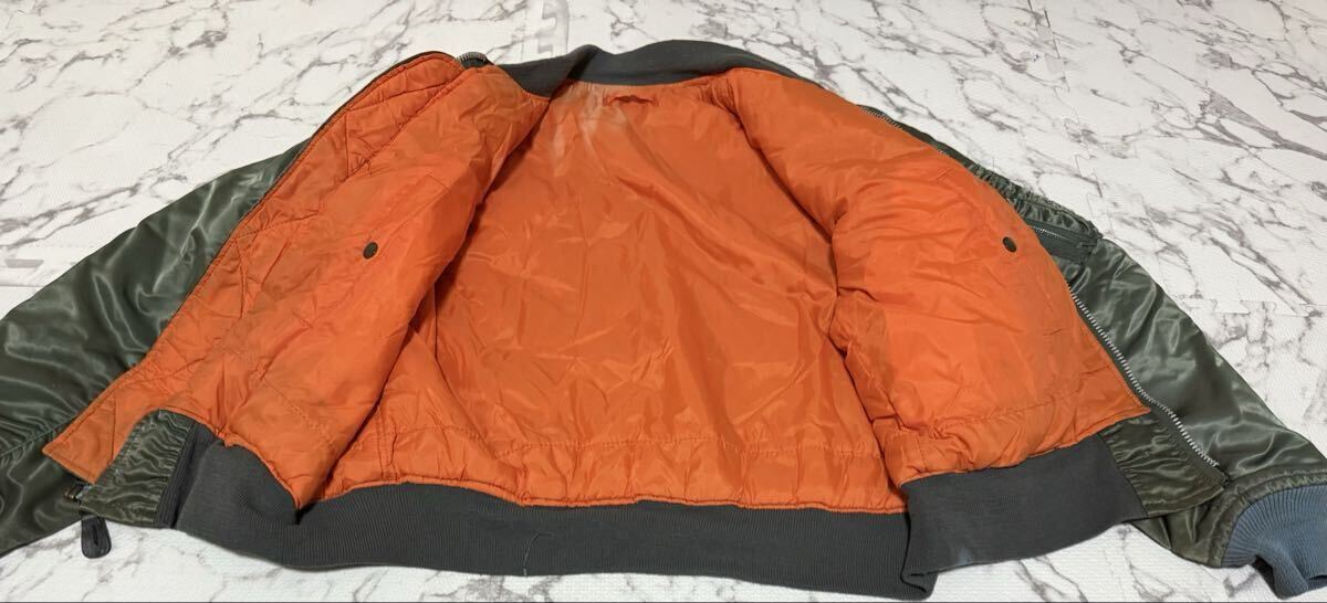 ★CORINTH コリンズ　ジャケット フライトジャケット MA-1 USA製 ミリタリー カーキ　メンズ　Lサイズ_画像2