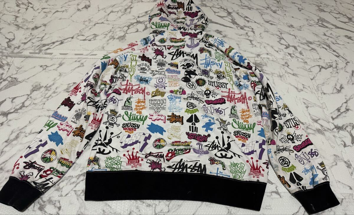 ★STUSSY ステューシー　ジャケット　パーカー　ジップパーカー 総柄 スウェット　メンズ　Lサイズ_画像5