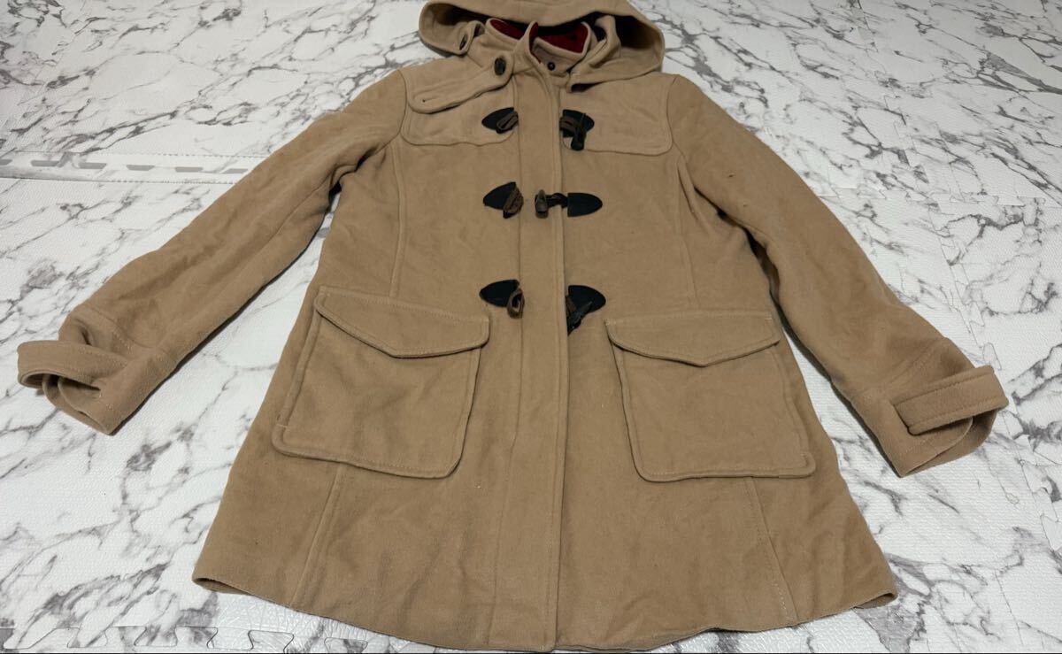 ★TOMMY HILFIGER トミーヒルフィガー コート ダッフルコート ベージュ チェック柄 レディース Lサイズ_画像1