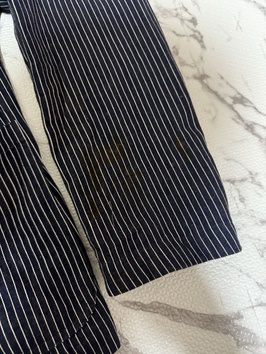 ★BURBERRY BLACK LABEL バーバリーブラックレーベル ジャケット テーラードジャケット ストライプ ノバチェック ネイビーメンズ Lサイズ_画像2