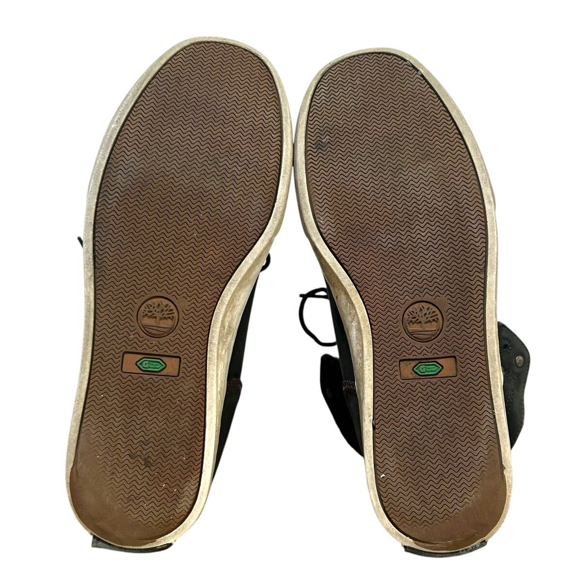 ※YM4 Timberland ティンバーランド レザーハイカットスニーカー ヌバック ブラック 27cm_画像5