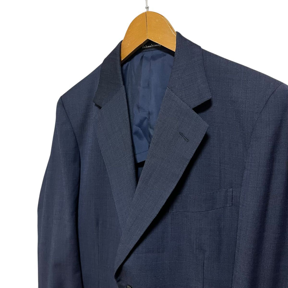 ※SU4 Takashimaya 高島屋 2Bテーラードジャケット ネイビー ウール メンズM相当 _画像2