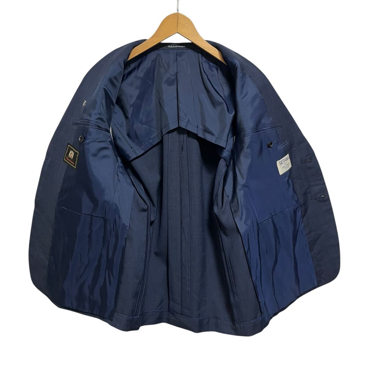 ※SU4 Takashimaya 高島屋 2Bテーラードジャケット ネイビー ウール メンズM相当 _画像5