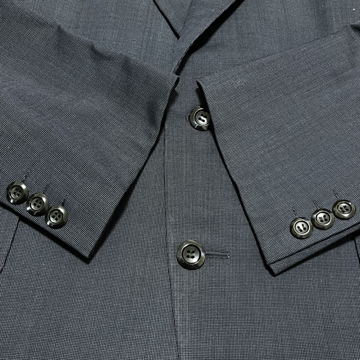 ※SU4 Takashimaya 高島屋 2Bテーラードジャケット ネイビー ウール メンズM相当 _画像6