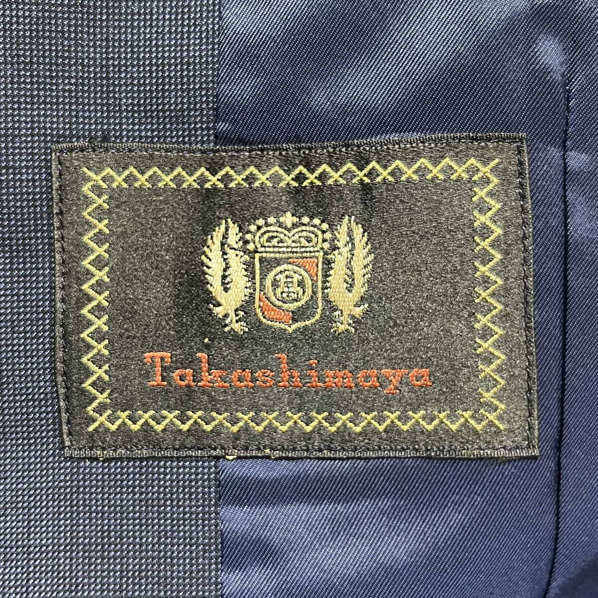 ※SU4 Takashimaya 高島屋 2Bテーラードジャケット ネイビー ウール メンズM相当 _画像8