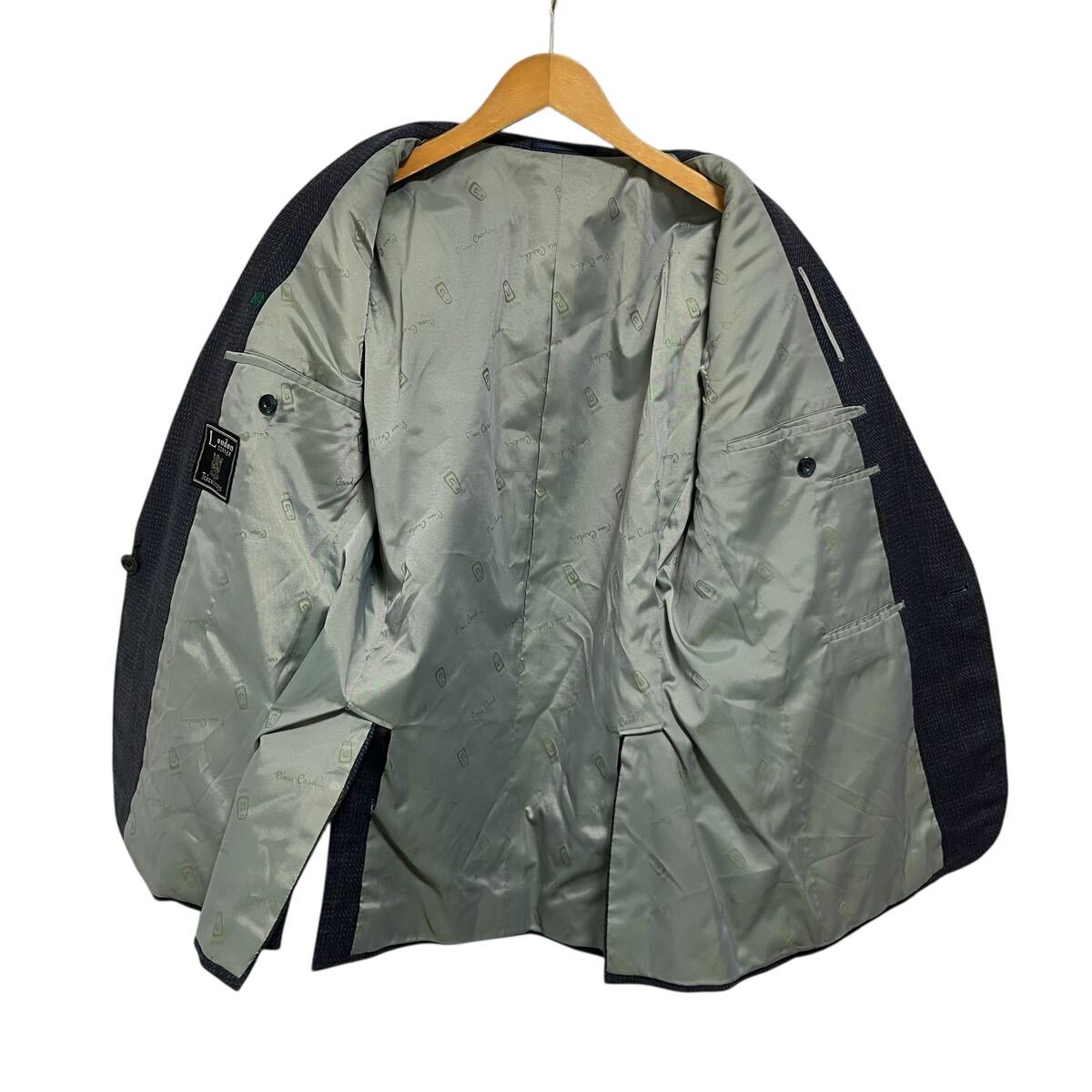 ※SU4 LONDON CORNER (高島屋) ツイードテーラードジャケット パープル系 チェック ウール100% メンズM相当_画像5