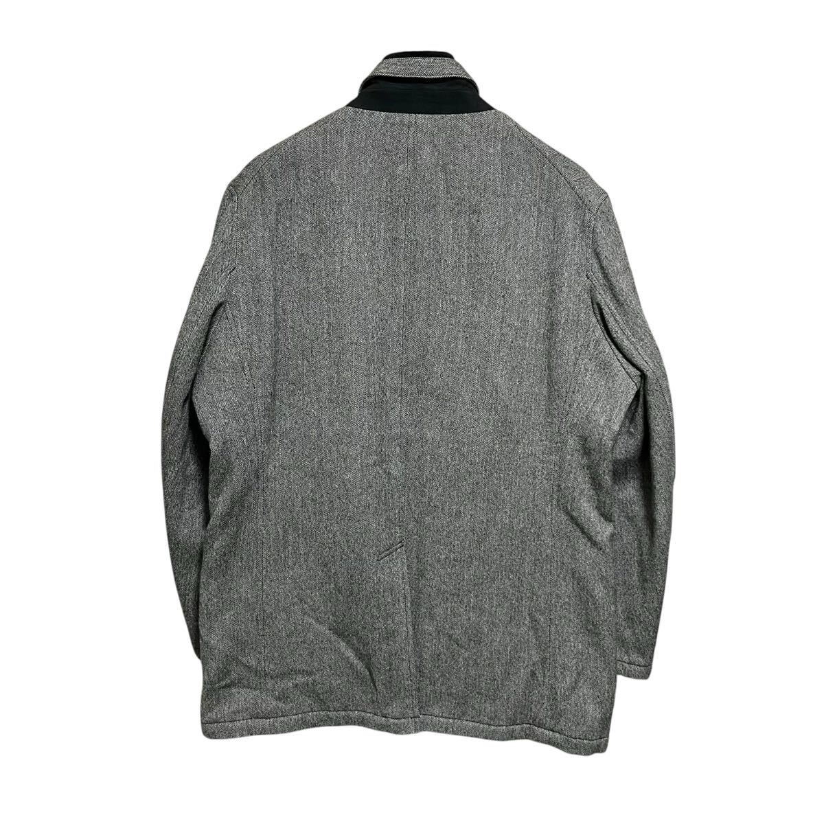 ※MC4 INTERMEZZO インターメッツォ ウールジャケット グレー ヘリンボーン チンストラップ サイズL_画像4