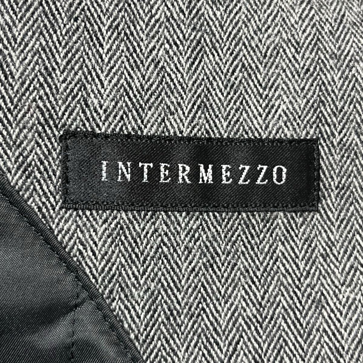 ※MC4 INTERMEZZO インターメッツォ ウールジャケット グレー ヘリンボーン チンストラップ サイズL_画像7