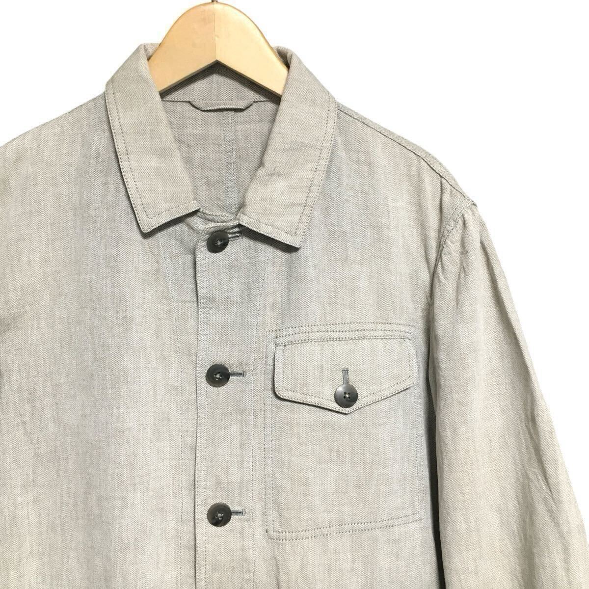 ※S INTERMEZZO インターメッツォ カバーオールジャケット ライトベージュ 綿100% メンズ サイズL_画像3