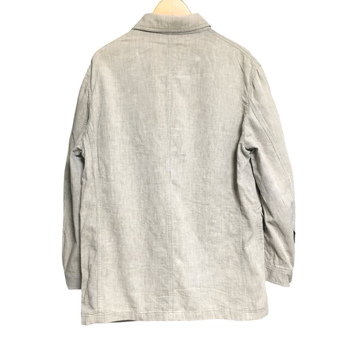 ※S INTERMEZZO インターメッツォ カバーオールジャケット ライトベージュ 綿100% メンズ サイズL_画像4