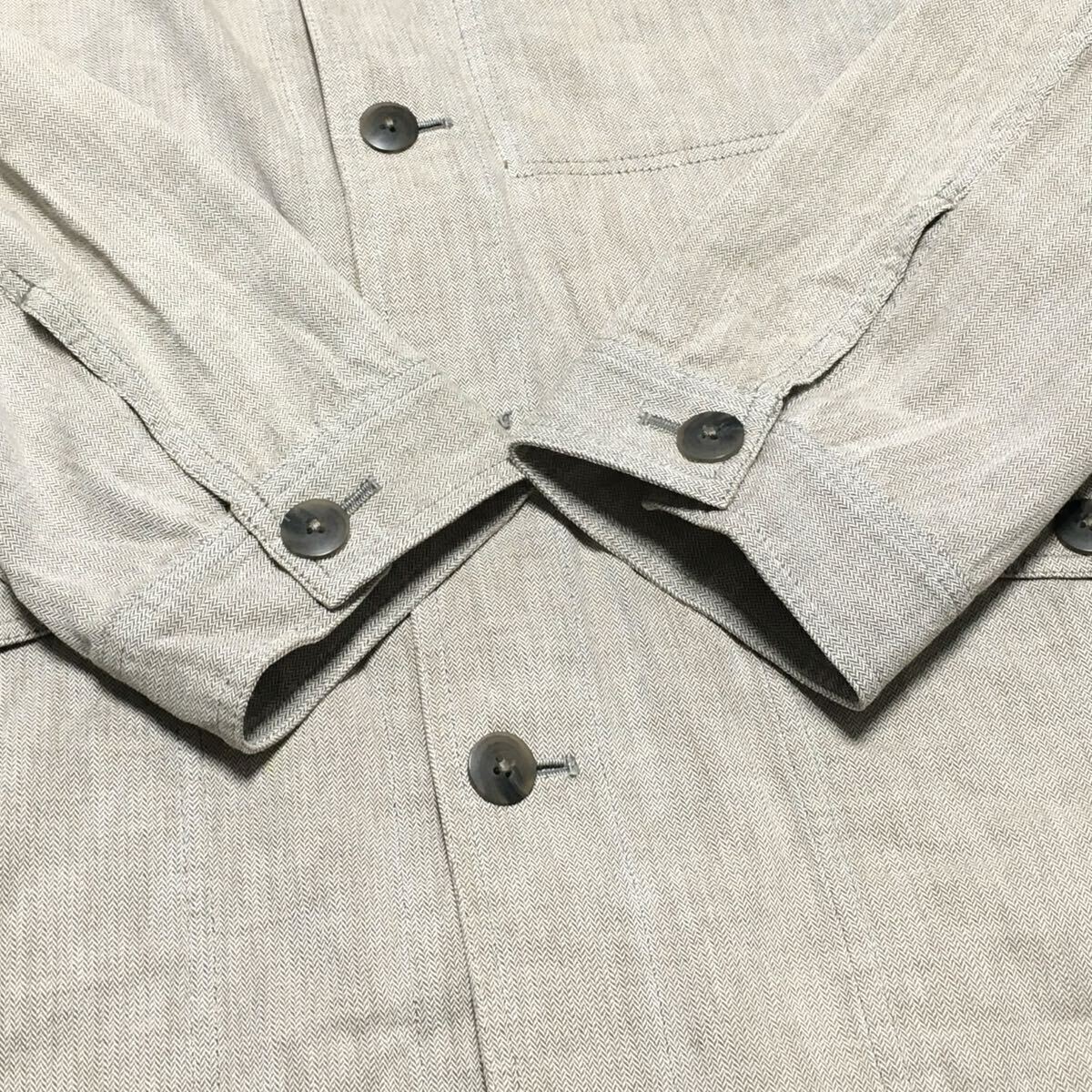 ※S INTERMEZZO インターメッツォ カバーオールジャケット ライトベージュ 綿100% メンズ サイズL_画像5