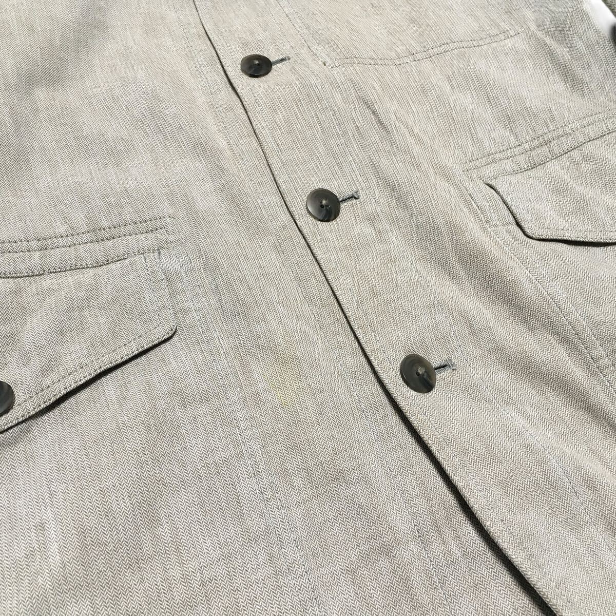 ※S INTERMEZZO インターメッツォ カバーオールジャケット ライトベージュ 綿100% メンズ サイズL_画像6