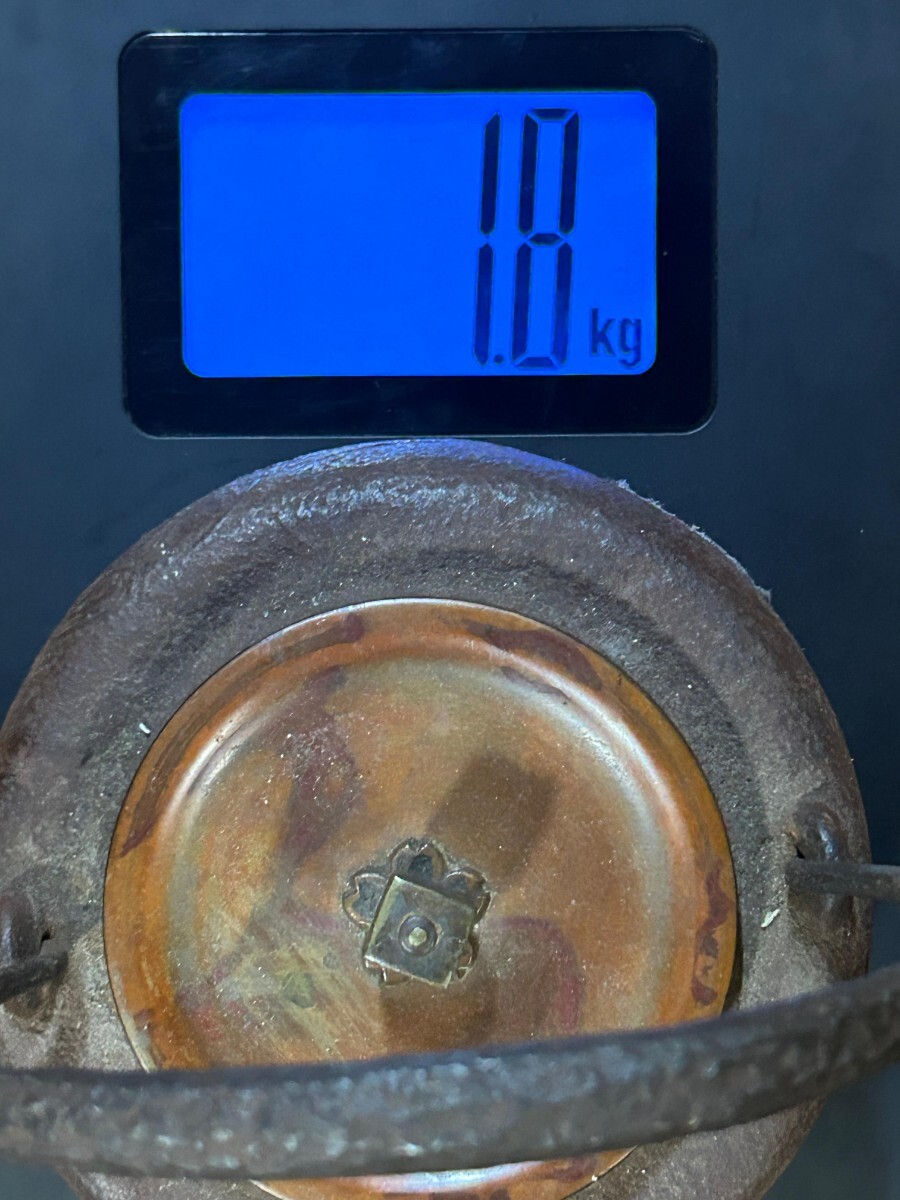  鉄瓶 茶道具 老鉄瓶 南部鉄器 清栄堂 アンティーク 1.8kg　_画像2