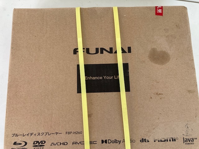 FUNAI ブルーレイディスクプレイヤー/FBP-H260 フナイ BD PLAYER ヨコ280×高さ41×奥行201mm☆未使用・未開封_画像6