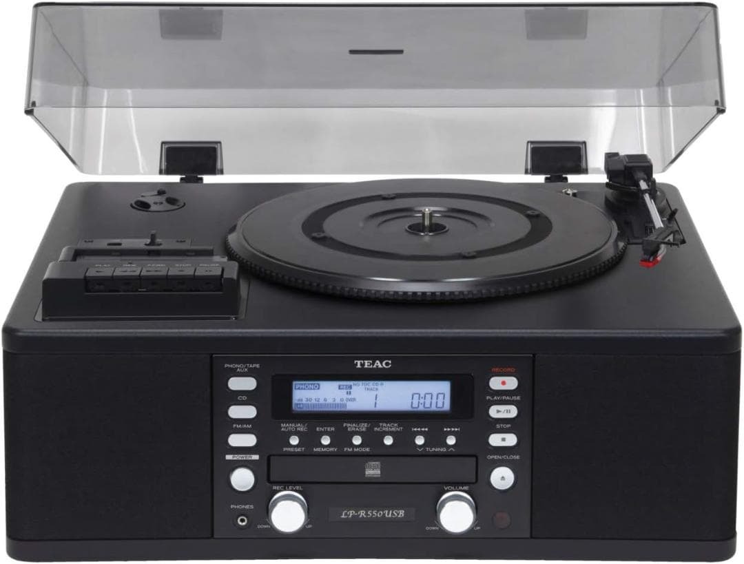 【中古訳あり品】TEAC ティアック CDレコーダー ターンテーブル カセットプレーヤー付 LP-R550USB-B_画像4