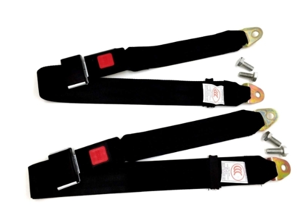 送料無料◆2点式　シートベルト◆2個セット◆2本セット◆ボルト4本付き◆　汎用 荷物の固定 　車椅子固定 旧車 　座席 　補助ベルト　_画像1