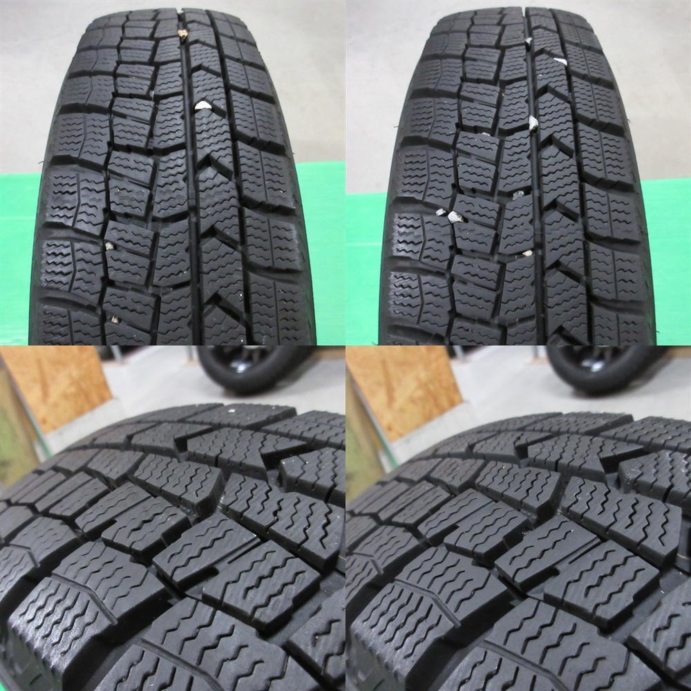 極上 タント 155/65R14 2023年バリ山スタッドレス 90%山 DUNLOP WINTERMAXX02 4本 4穴PCD100 4.5J +45 スペーシア ワゴンR デイズ 中古新潟_画像10