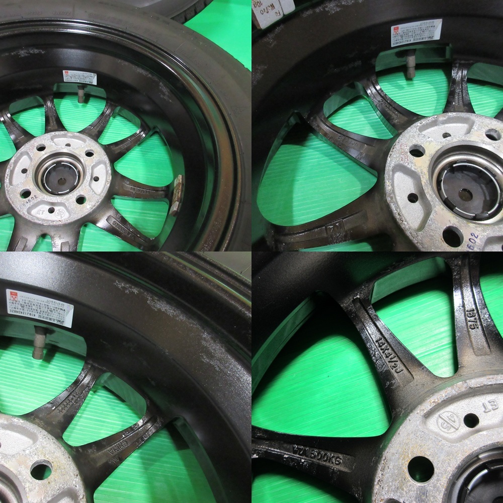 良品 デイズ 155/65R14 2022年バリ山スタッドレス 85-90%山 BRIDGESTONE VRX3 4本 4穴PCD100 +45 ムーヴ タント スペーシア N-BOX 中古新潟_画像8