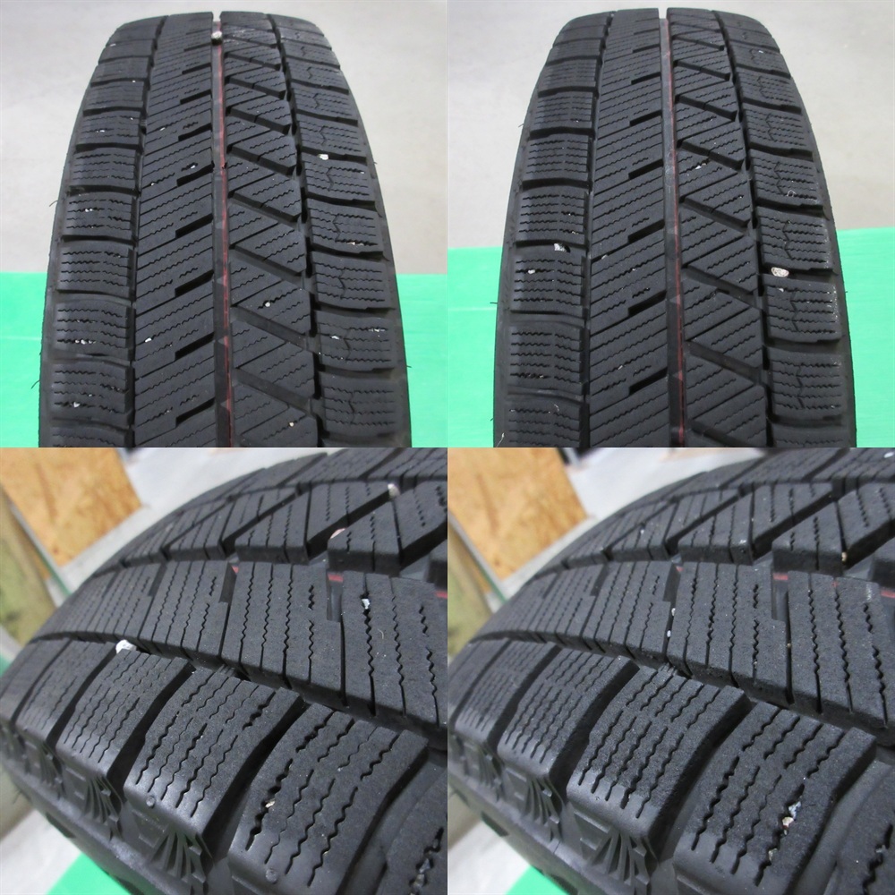 良品 デイズ 155/65R14 2022年バリ山スタッドレス 85-90%山 BRIDGESTONE VRX3 4本 4穴PCD100 +45 ムーヴ タント スペーシア N-BOX 中古新潟_画像9