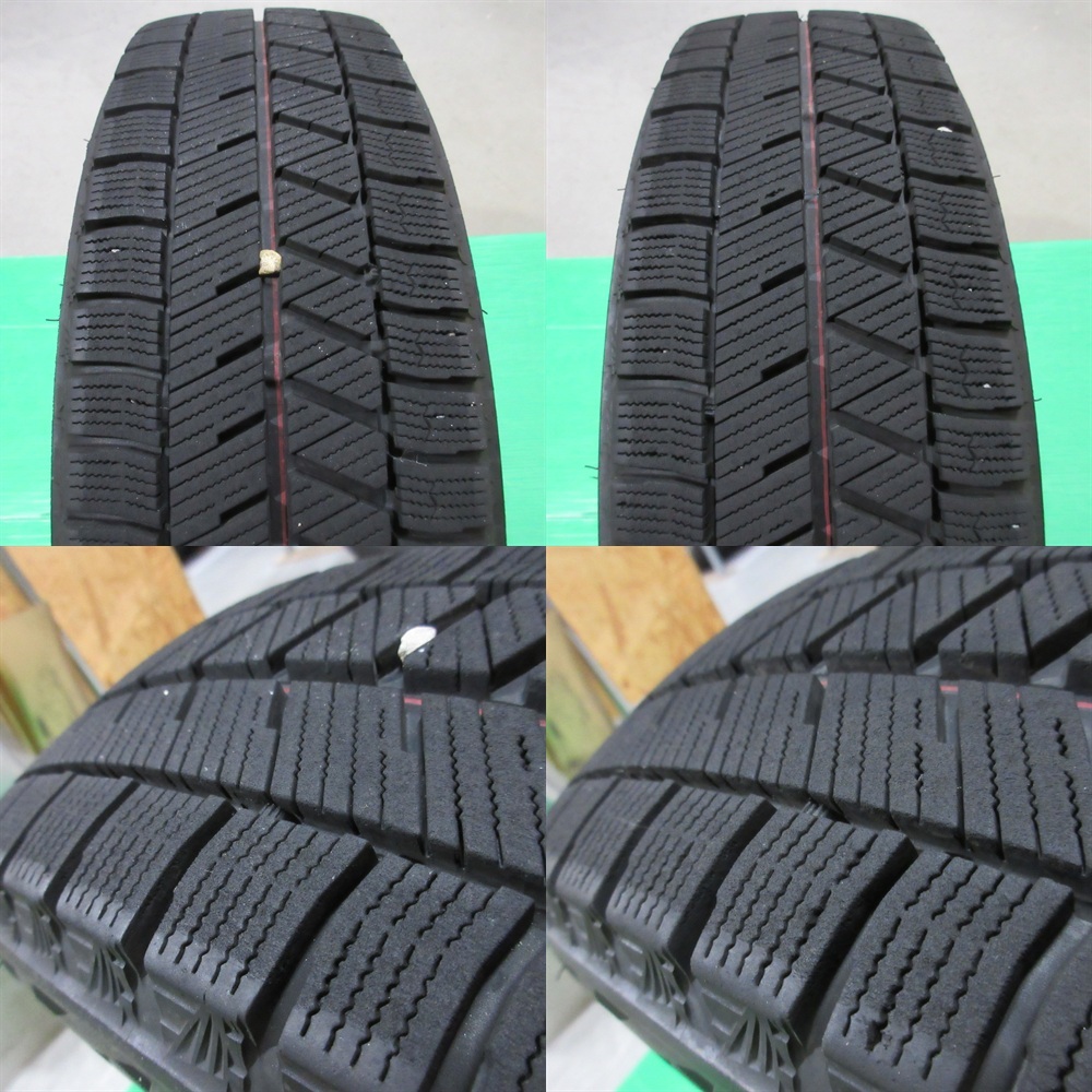 良品 デイズ 155/65R14 2022年バリ山スタッドレス 85-90%山 BRIDGESTONE VRX3 4本 4穴PCD100 +45 ムーヴ タント スペーシア N-BOX 中古新潟_画像10