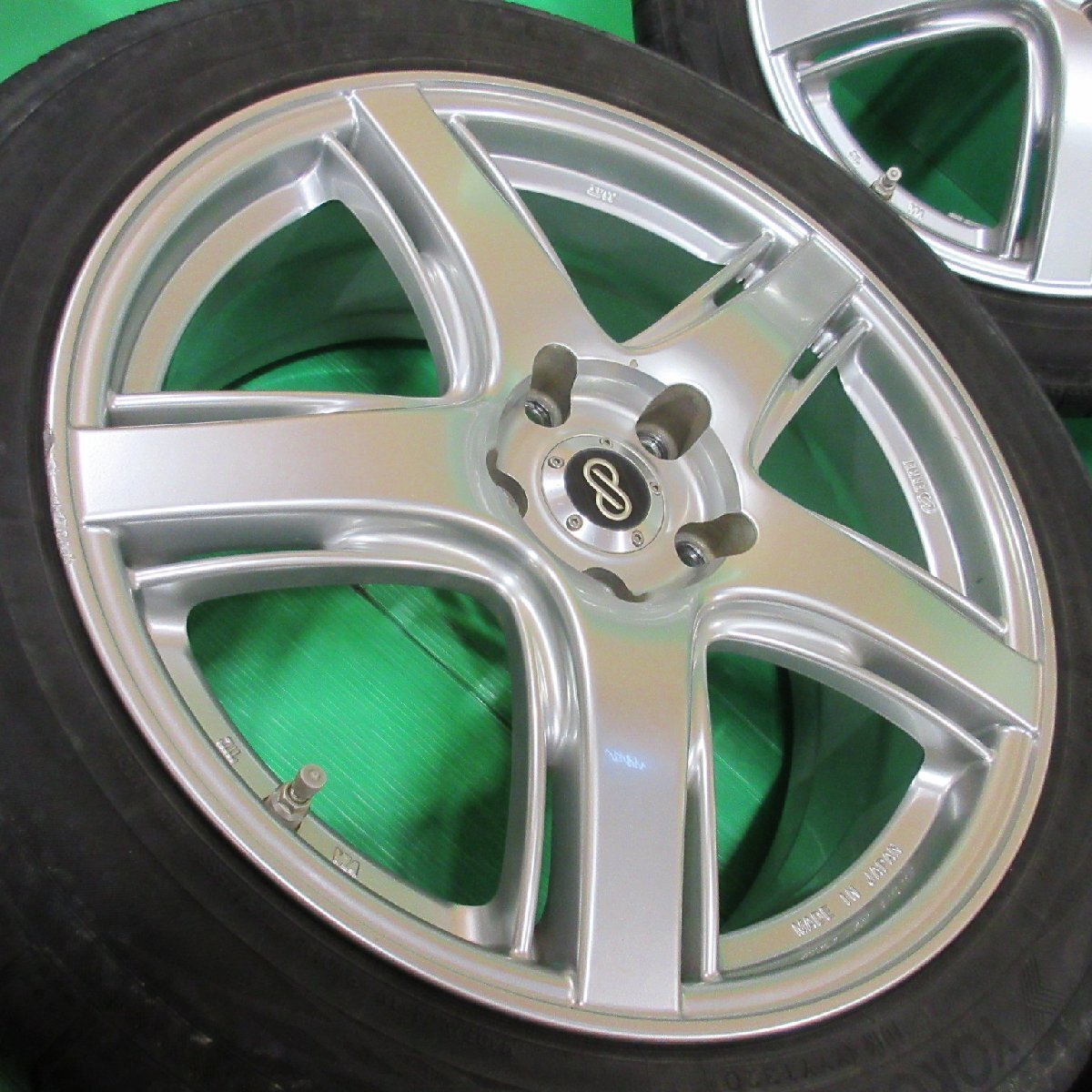 フーガ 245/45R18 夏タイヤ 30%-40%山 YOKOHAMA BluEarth-GT AE51 4本 ENKEI RP05 5穴PCD114.3 7.5J +48 シーマ セルシオ 中古新潟_画像2