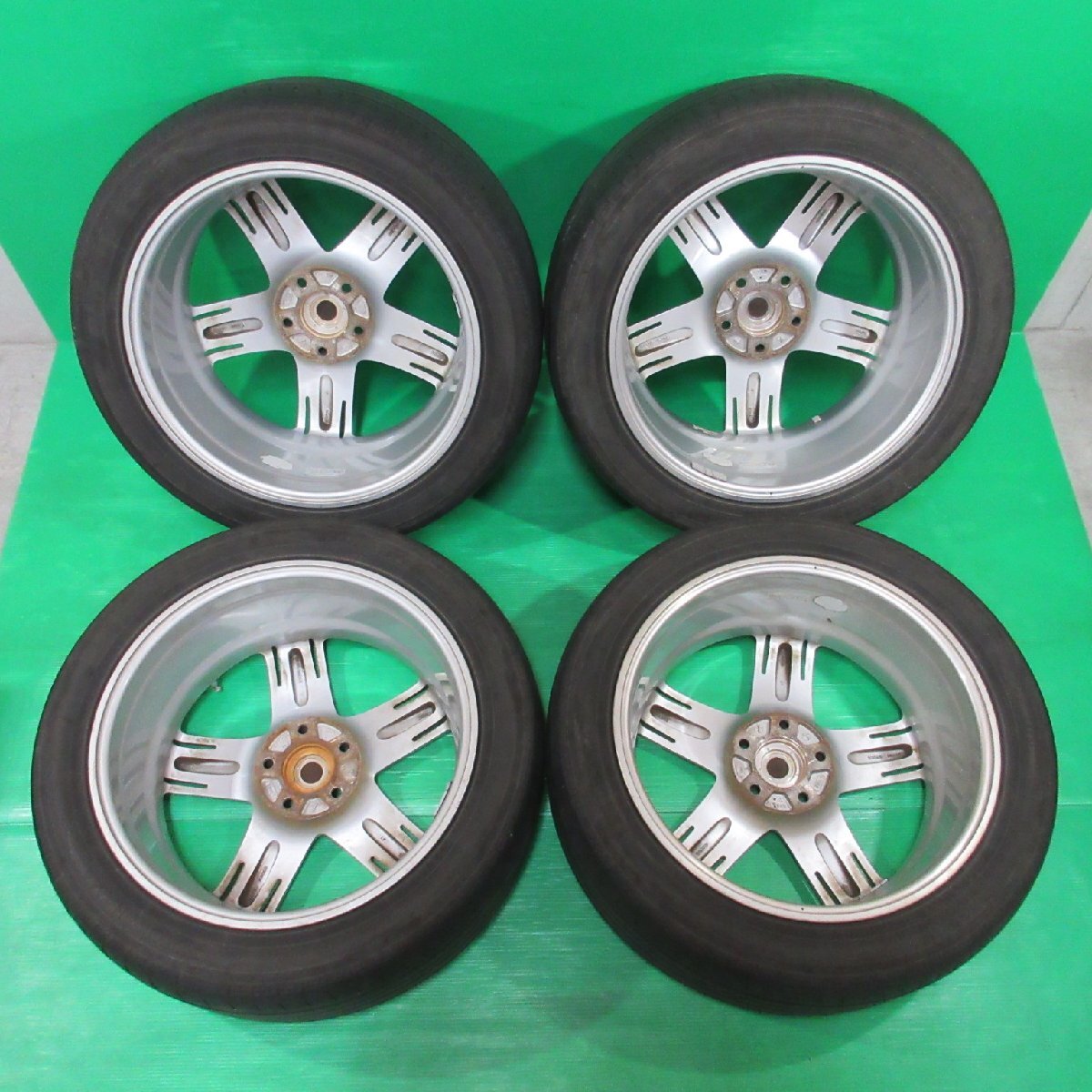 フーガ 245/45R18 夏タイヤ 30%-40%山 YOKOHAMA BluEarth-GT AE51 4本 ENKEI RP05 5穴PCD114.3 7.5J +48 シーマ セルシオ 中古新潟_画像3