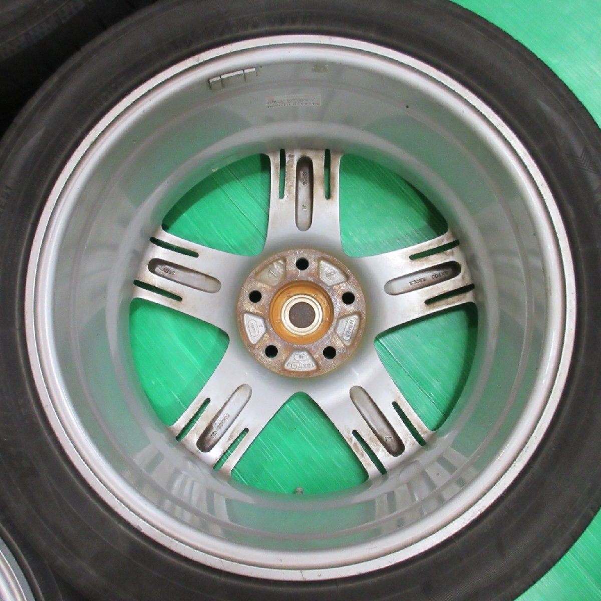 フーガ 245/45R18 夏タイヤ 30%-40%山 YOKOHAMA BluEarth-GT AE51 4本 ENKEI RP05 5穴PCD114.3 7.5J +48 シーマ セルシオ 中古新潟_画像4