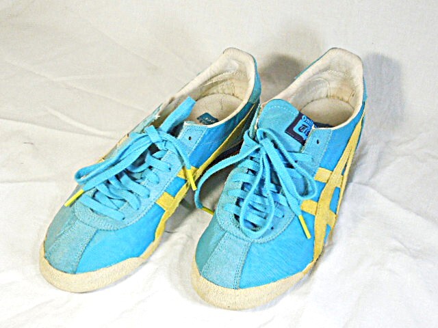 * красивый *onitsuka Tiger Corse a Vintage 26.0cm нейлон бледно-голубой * желтый цвет OnitsukaTiger CORSAIR VIN TH321N
