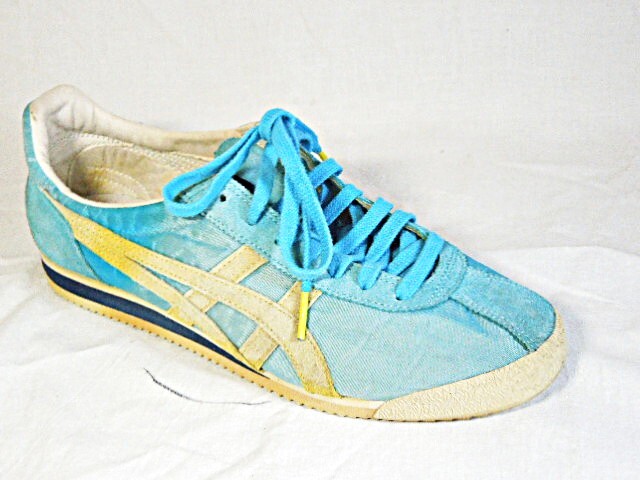 * красивый *onitsuka Tiger Corse a Vintage 26.0cm нейлон бледно-голубой * желтый цвет OnitsukaTiger CORSAIR VIN TH321N