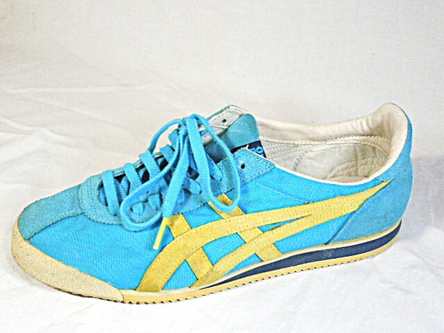 * красивый *onitsuka Tiger Corse a Vintage 26.0cm нейлон бледно-голубой * желтый цвет OnitsukaTiger CORSAIR VIN TH321N