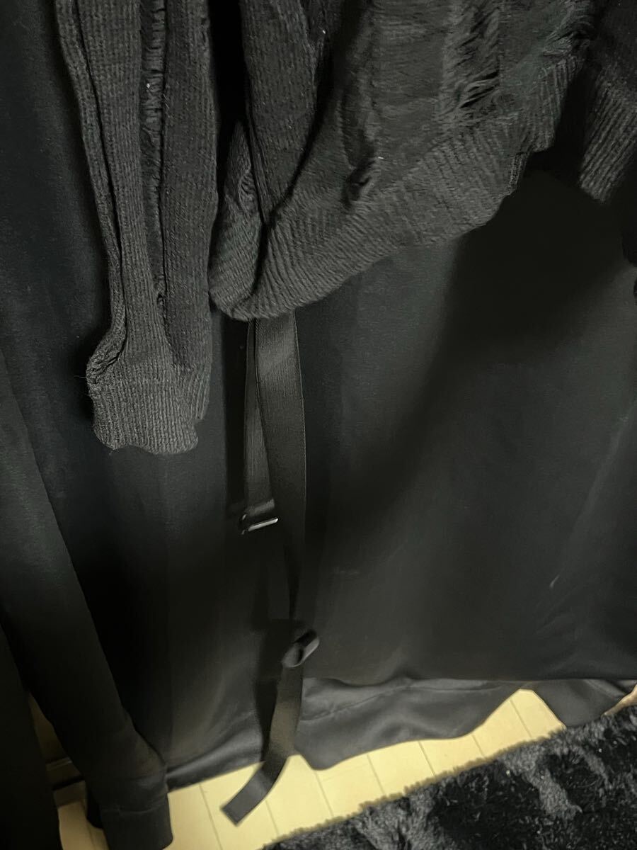 ANN DEMEULEMEESTER 25ssブラック ニット 長袖 セーター ヴィンテージ 黒 トップス デザイン ベルト　2way_画像5