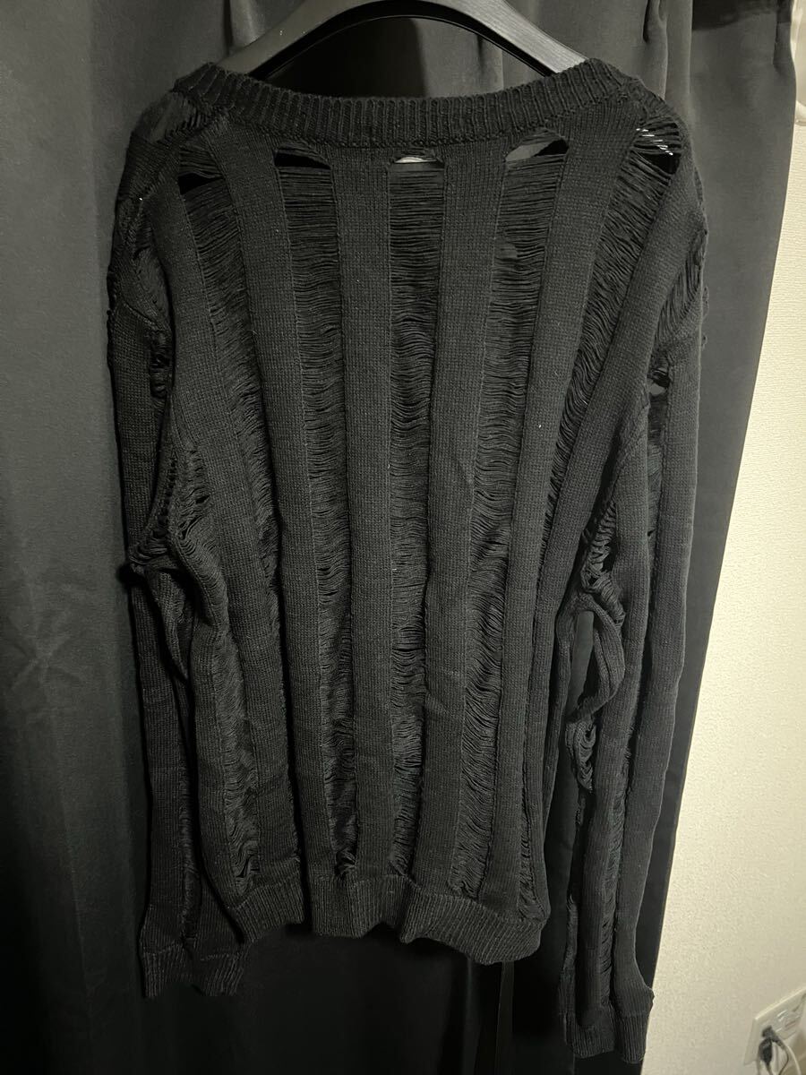 ANN DEMEULEMEESTER 25ssブラック ニット 長袖 セーター ヴィンテージ 黒 トップス デザイン ベルト　2way_画像6