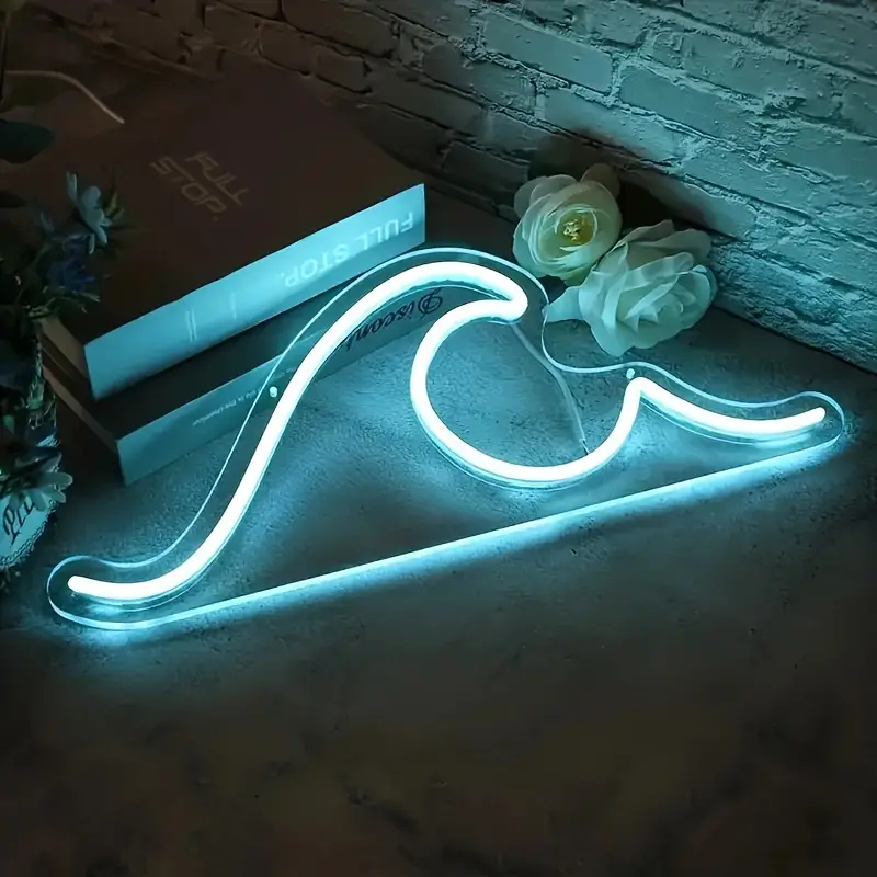 波のLEDネオンサイン ウェーブネオンライト USB給電5V アメリカン雑貨 カフェバー装飾 ギフトに最適_画像3