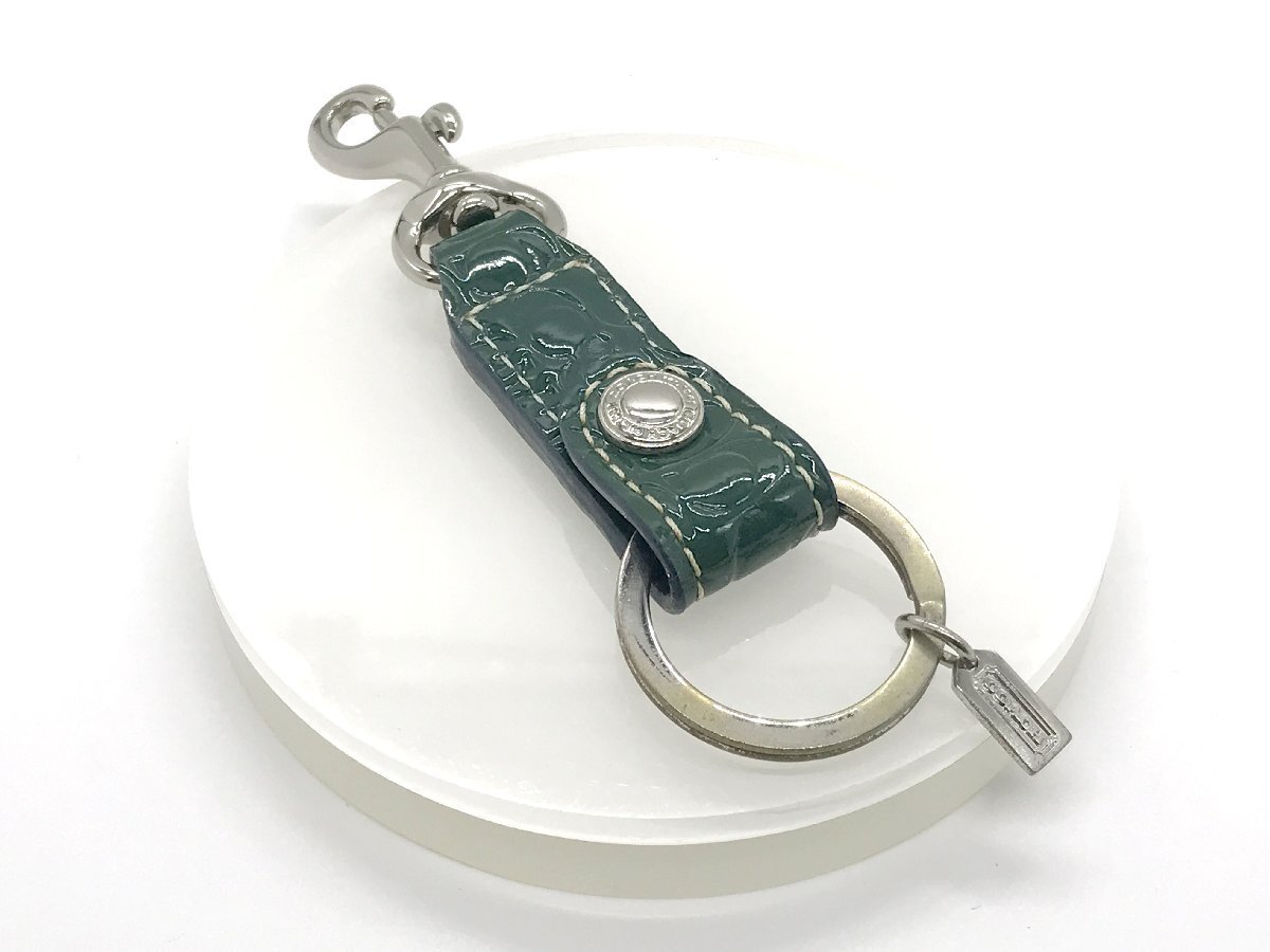 #[YS-1] Coach COACH брелок для ключа # кольцо для ключей эмаль moss green серия общая длина 11.5cm [ включение в покупку возможность товар ]#D