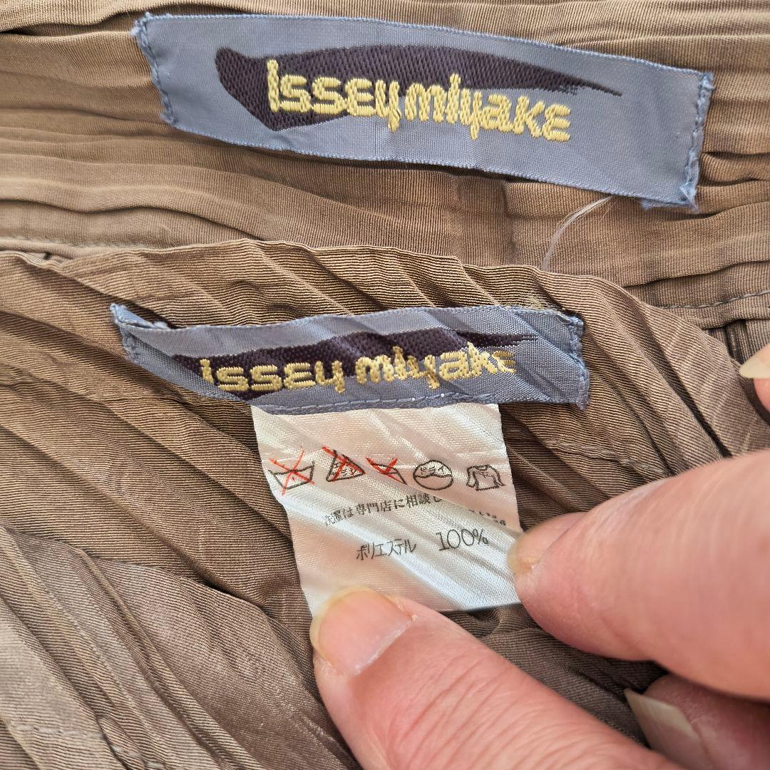 イッセイミヤケ 筆タグ ブラウン プリーツ 長袖 スカートセットアップ M_画像8