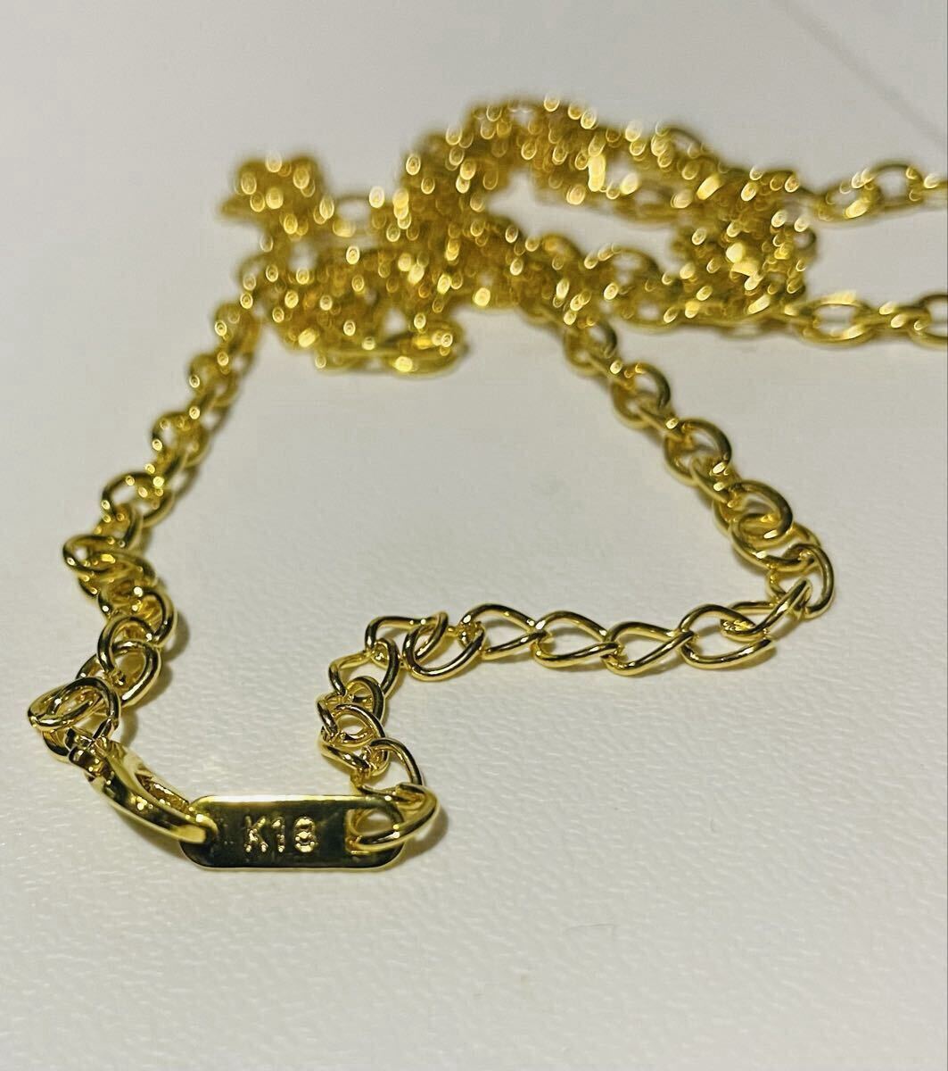 18金 K18刻印 男女兼用 2本セット ペア お揃い 約6g+約10g 金ネックレス luxury GF GOLD Unisex 金アクセ シンプル おしゃれ 美品 激安_画像1