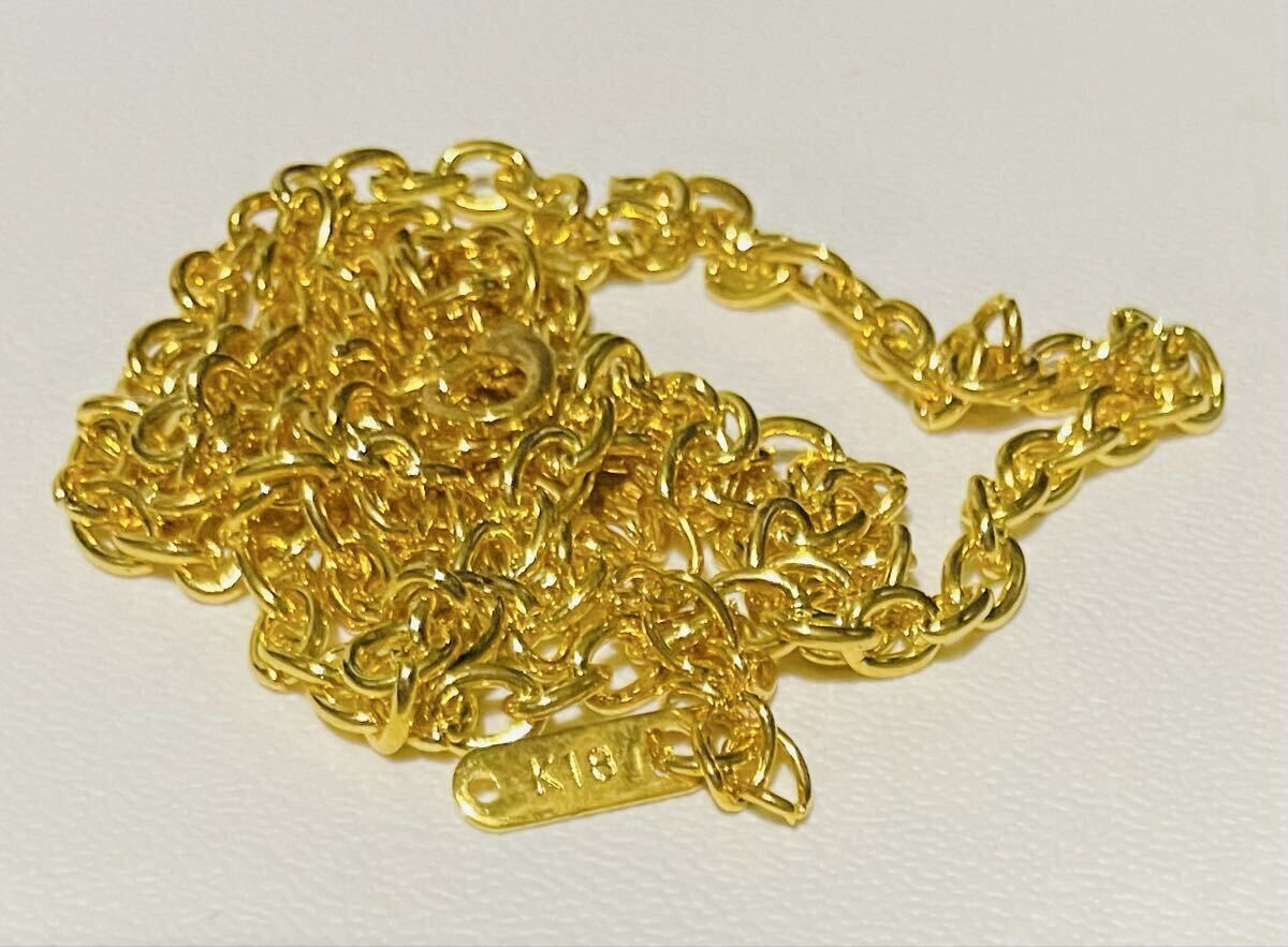 18金 K18刻印 男女兼用 2本セット ペア お揃い 約6g+約10g 金ネックレス luxury GF GOLD Unisex 金アクセ シンプル おしゃれ 美品 激安_画像3