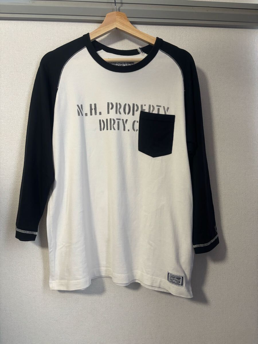 送料無料★ネイバーフッド★七分袖ラグランTシャツ★ブラック×ホワイト★Mサイズ★_画像1