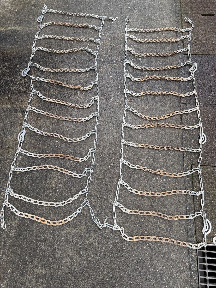 残9.5部程　中古 サビ有り　　　　　　　　　　　　　　　　　　　　　15.5-60-18タイヤチェーン バンド不要タイプ_画像1