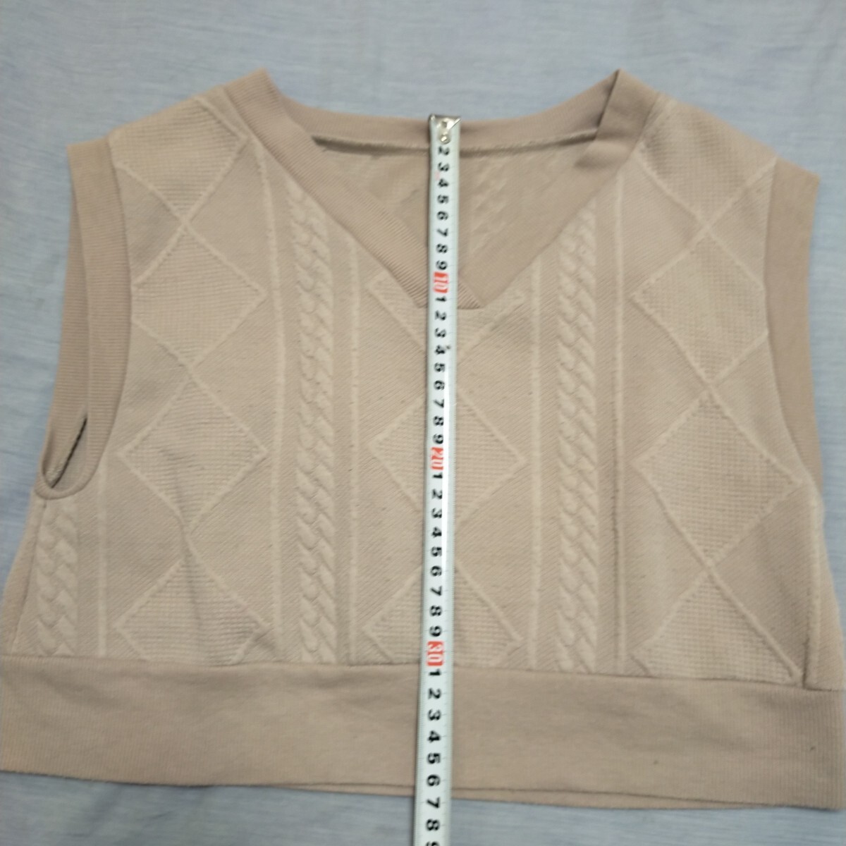 キッズニットベスト 130cm ベージュ_画像5