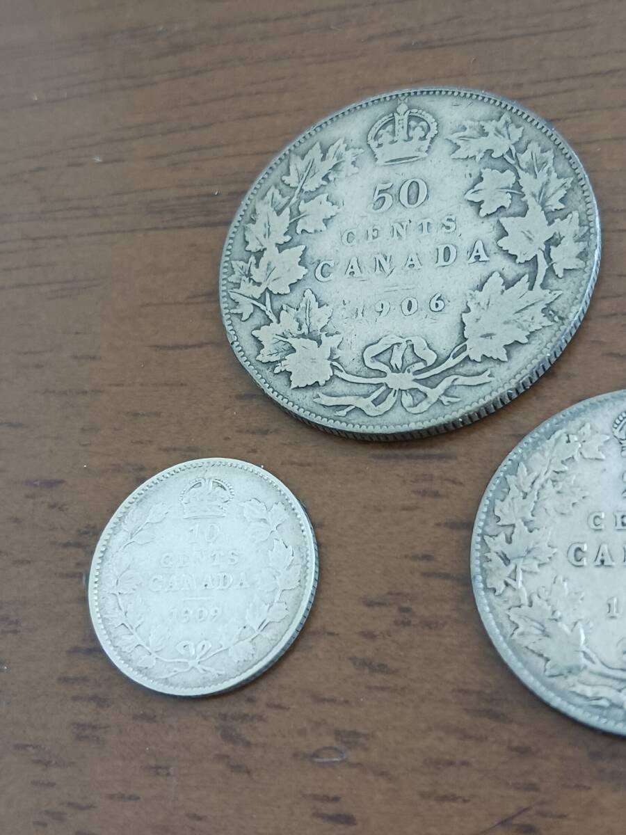 ★カナダ★EDWARDⅦ・エドワードⅦ世★50・25・10CENT銀貨★3PCS★_画像7