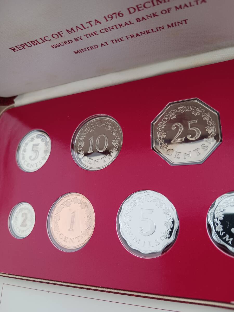 ★マルタ共和国★PROOF SET★9PCS★1976年★Franklin Mint★_画像5