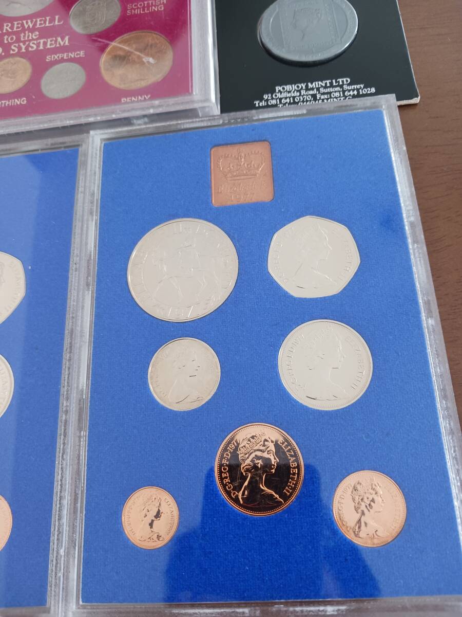 ★英国・マン島ISEL OF MAN★BLACK PENNY STANP 150Th・1977年ミントセット7PCS2・旧通貨10PCS★計4SET★_画像5