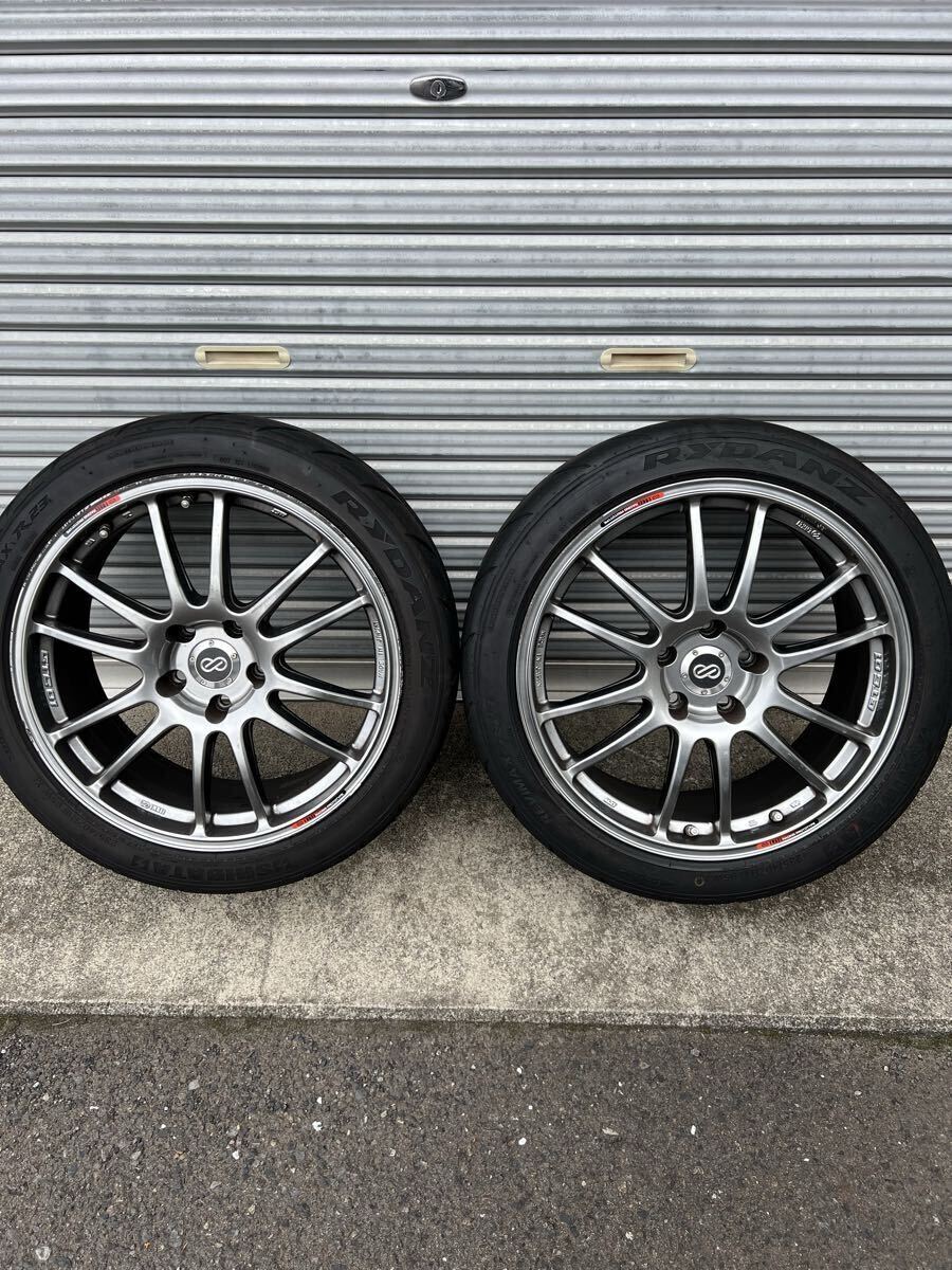 エンケイ　GTC01 18×8J+40 5H114.3 シバタイヤR23 TW380 2本　ENKEI 西濃運輸発送　個人宅は営業所止め_画像1