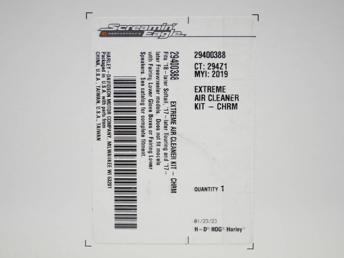 u23 新品! 定価12万 ハーレーダビッドソン 純正 スクリーミンイーグル エアクリーナー ツーリング ソフテイル FLST FLHT FLTR FLHX_画像9