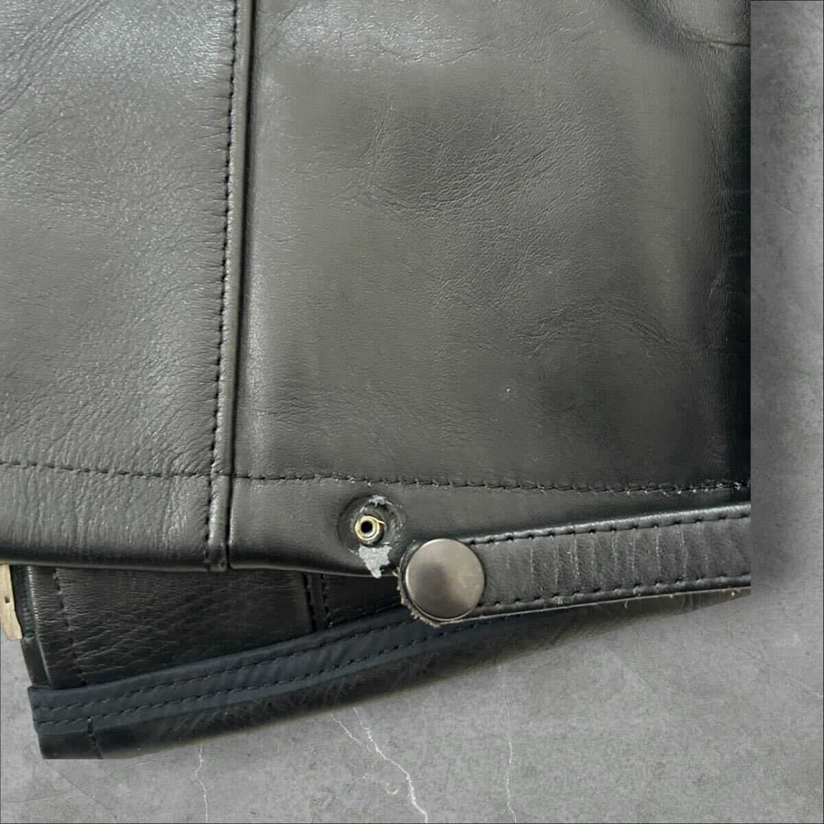 Softmachine clothing ソフトマシーンクロージング 牛革 レザージャケット キルティング 赤 ボア XL メンズ カウレザー ライダース _画像9